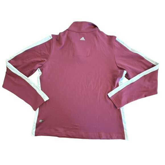 Adidas Womens Size Large ClimaWarm CoolMax 1/4 Zip Mock Top Purple Golf NWT - Picture 4 of 5